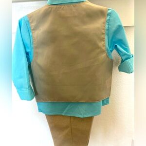 Dockers Toddler Boys Gray Vest Purple Shirt & Black Pants Outfit Set